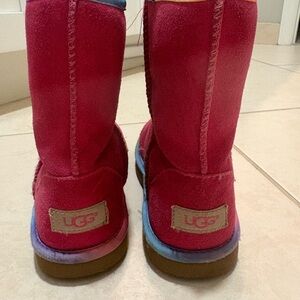 UGG Pink with rainbow lining